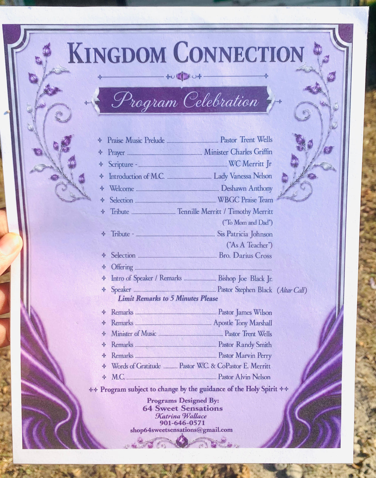 Custom Printed Event Programs | 64 Sweet Sensations